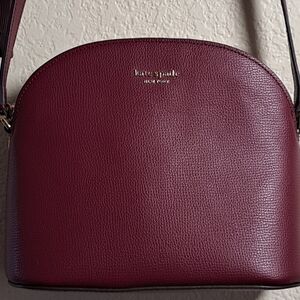 Kate Spade Burgundy Leather Crossbody Bag Dome Style